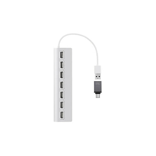 TNB Hub USB T nB USB A Aluminium vers 7 X USB A Blanc et Gris