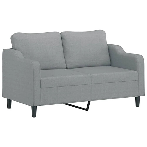 Maison Chic Canapé à 2 places,Sofa de Salon,Canapé droit Gris clair 140 cm Tissu -GKD607861