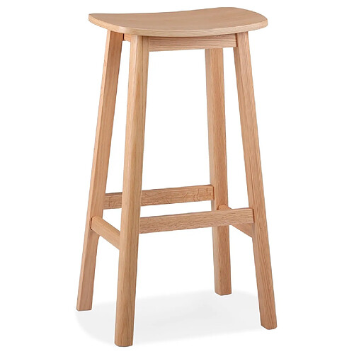 Alterego Tabouret de bar design 'DUMAS' en bois finition naturelle