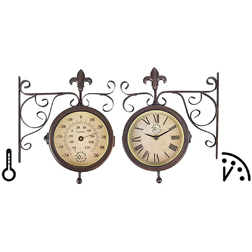 Esschert Design Horloge de station avec thermomètre TF005