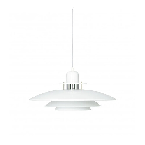 Luminaire Center Suspension PRIMUS en Métal et Blanc/Chrome Diamètre 43 Cm