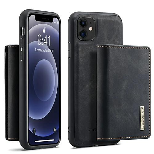 Dg.Ming Coque en TPU + PU hybride avec béquille noir pour votre Apple iPhone 11 6.1 pouces