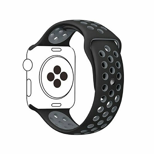 PHONECARE Bracelet Bicolore SportStyle pour Apple Watch Series 7 - 45mm - Noir / Gris