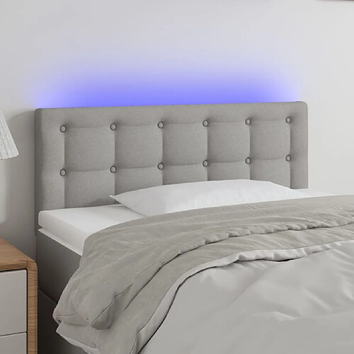 Maison Chic Tête de lit scandinave à LED,meuble de chambre Gris clair 80x5x78/88 cm Tissu -MN87575