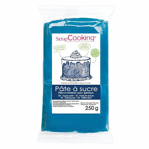 Scrapcooking Pâte à sucre bleu foncé - 250 g