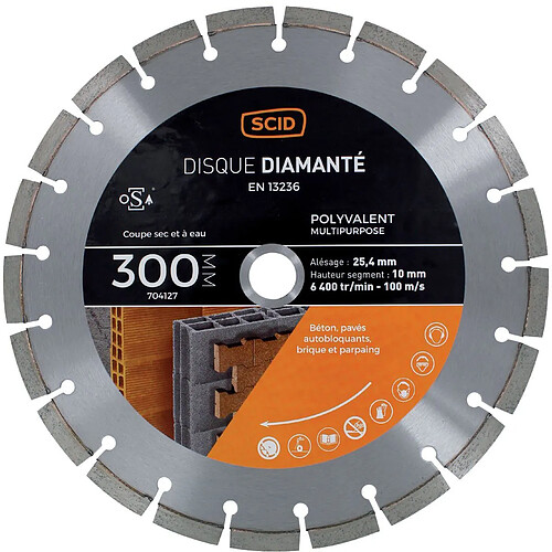 Disque diamanté polyvalent milieu de gamme SCID Ø300mm