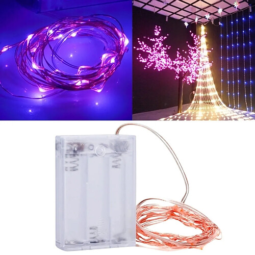 Wewoo Guirlande Violet 2m 3 x piles AA alimenté 100LM SMD-0603 LED fil de cuivre String Light Festival lampe / décoration bande de lumière, lumière