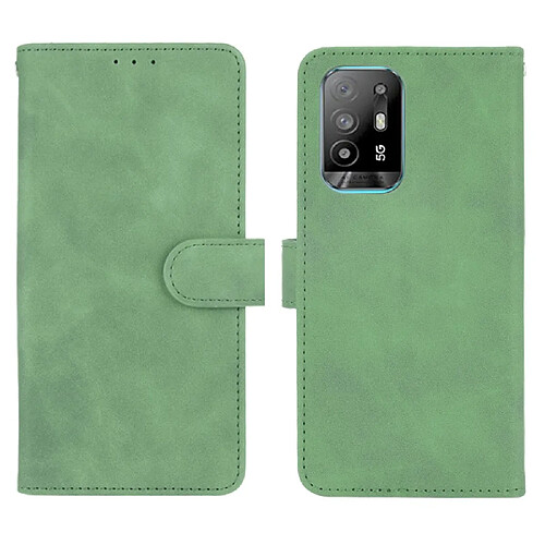 Etui en PU Toucher la peau avec support vert pour votre Oppo F19 Pro+ 5G/A94 5G