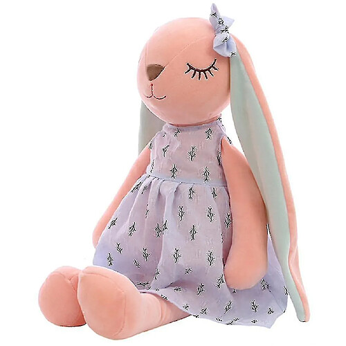 Universal Mignonne poupée lapin aux longues oreilles, peluche douce bonbon compagnon (bleu)