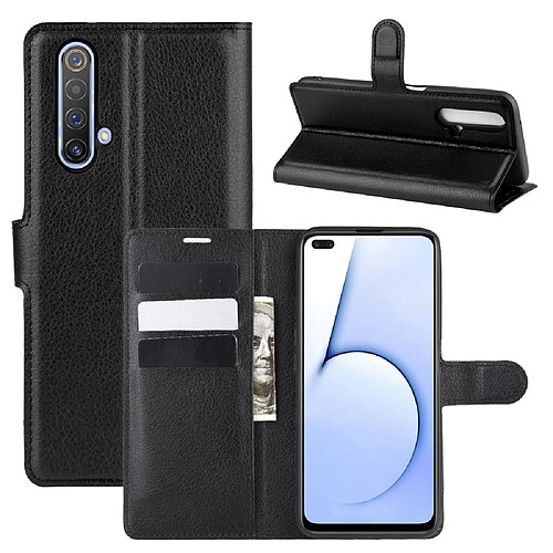 Etui en PU texture de litchi noir pour votre Realme X50 5G