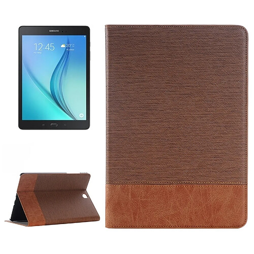 Wewoo Housse Étui café pour Samsung Galaxy Tab A 9.7 4G LTE / T555 cartes & Portefeuille en cuir croisé avec support et ampère Emplacements