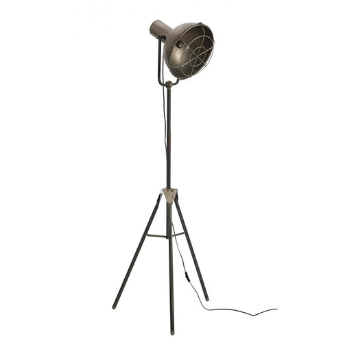 Dansmamaison Lampe Sur Pied Ronde Metal Gris 150 cm