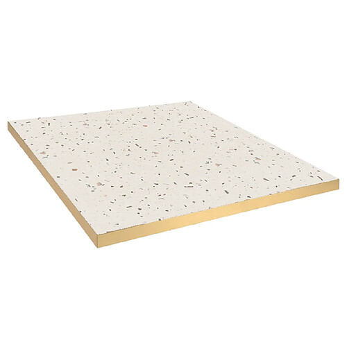 Restootab Plateau 70x70 decor terrazzo cassata chants laiton