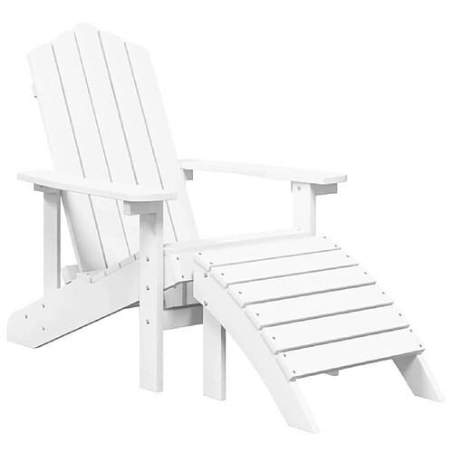 Maison Chic Chaise de jardin avec repose-pied - Fauteuil d'extérieur Adirondack PEHD Blanc -MN87711