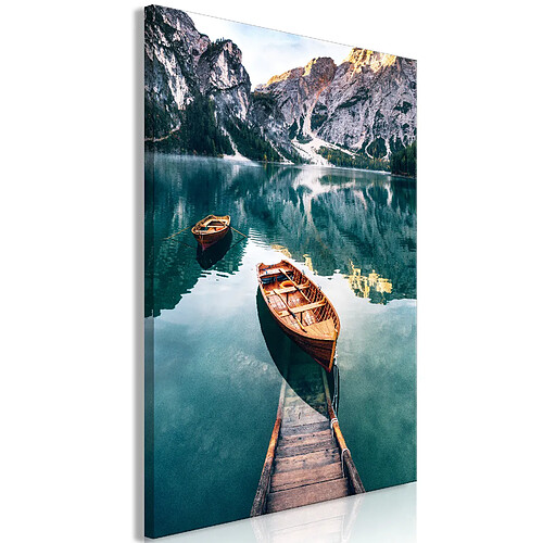 Artgeist Tableau - Boats In Dolomites (1 Part) Vertical [20x30]