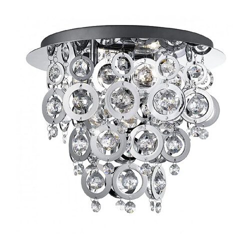 Searchlight Plafonnier 3 ampoules Nova, en chrome et acrylique