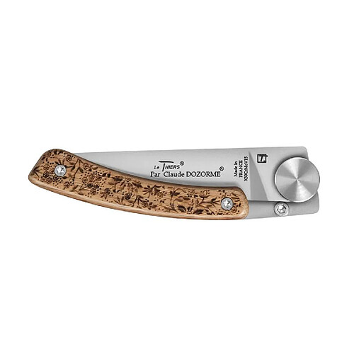 CLAUDE DOZORME - 4967.FN - LE THIERS DOZORME LINER LOCK NATURE FEUILLAGE 10,5CM INOX