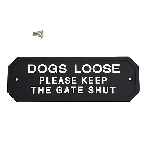 Plaque signalétique de plaque de porte de mur de jardin flexible Plaque Plaque DOGS LOOSE_1