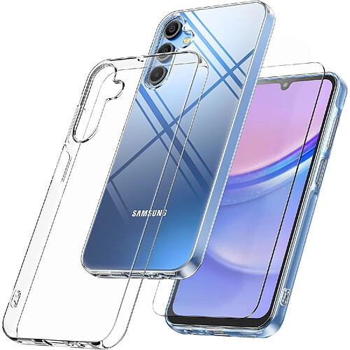 Coque Silicone Transparente + Verre Trempe Pour Samsung Galaxy A15 Little Boutik©