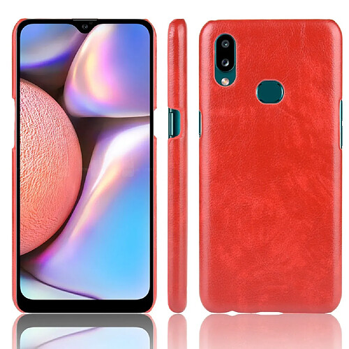 Wewoo Coque Rigide Pour Galaxy A10s antichoc Litchi PC + Etui PU Rouge