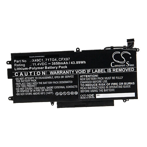 vhbw Batterie compatible avec Dell Latitude 5289 2-in-1, 7390 2-in-1 ordinateur portable Notebook (3850mAh, 11,4V, Li-polymère)