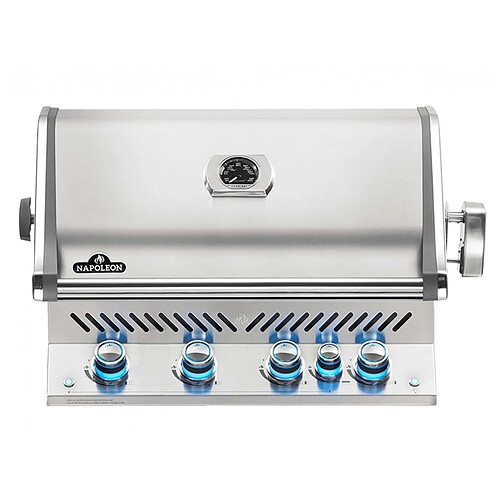 Barbecue à gaz encastrable Prestige Pro 500 inox avec rôtissoire / Napoleon