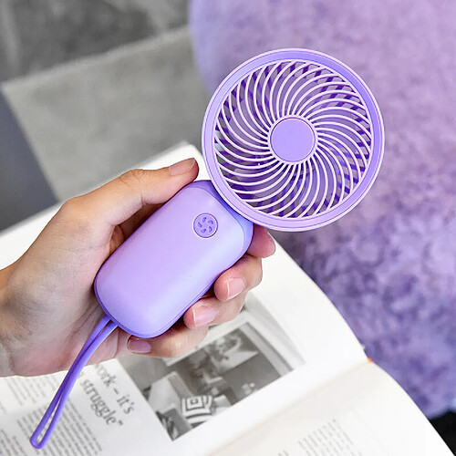 (Violet) Ventilateur Portatif Petit Chargement Usb Lames En Plastique Portables De Refroidissement Par Brise Puissante