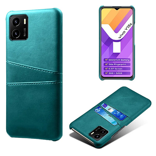 Coque en TPU + PU anti-griffes avec porte-cartes, vert pour votre Vivo Y15s