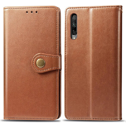 Wewoo Housse Coque Étui en cuir de protection pour téléphone portable avec boucle de couleur unie rétro lanière et cadre photo et fente carte et portefeuille et fonction de support Huawei Honor 9X Pro marron