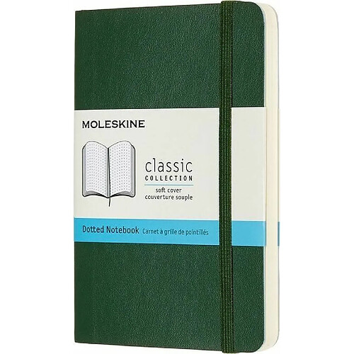 Moleskine - Carnet de Notes Classique Papier à Rayures - Journal Couverture Souple et Fermeture par Elastique - Couleur Vert Myrte - Taille Grand Format 13 x 21 cm - 240 Pages