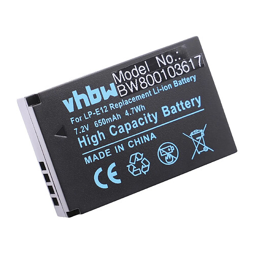 vhbw batterie compatible avec Canon EOS M10 appareil photo APRN (650mAh, 7,2V, Li-ion)