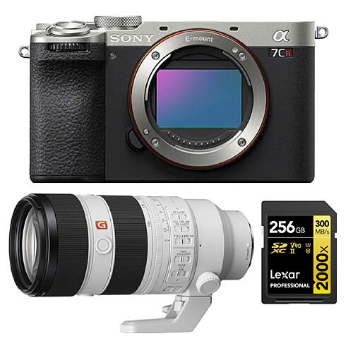 Sony Alpha a7CR (argent) Appareil photo sans miroir +Sony FE 70-200mm f2.8 GM OSS II (SEL70200GM2)+Lexar 256GB Professional 2000x UHS-II SDXC Memory Card