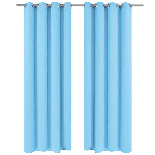 vidaXL Rideau avec œillets métalliques 2 pcs 135 x 245 cm Turquoise