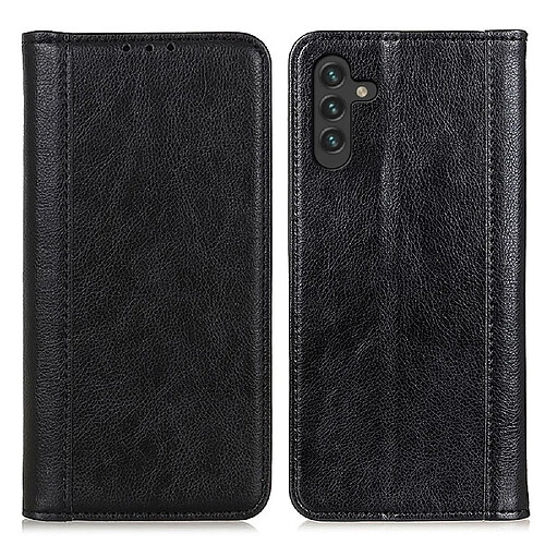 Etui en PU texture litchi, absorption magnétique noir pour votre Samsung Galaxy A13 5G