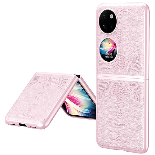 Coque en TPU + PU galvanoplastie rose pour votre Huawei P50 Pocket