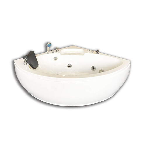 Simba BAIGNOIRE MASSANTE ANGLE 135 x 135 cm - BALNEO BAIN TOURBILLON Modèle DubaiJets dorsaux whirlpool spa