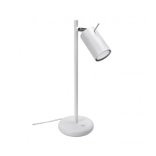 Luminaire Center Lampe de table Ring Desk Acier blanc 1 ampoule 43cm