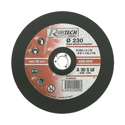 Ribimex Disque à tronçonner acier 230x3,2x22,2