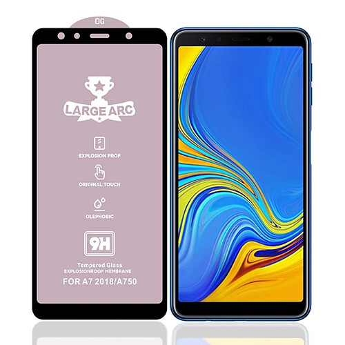 Wewoo Film de verre trempé Pour Galaxy A7 2018 9H HD grand arc haute alumine plein écran