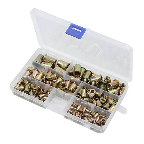 Kit D'assortiment D'insert D'écrou De Rivet Fileté à Tête Plate 90pcs