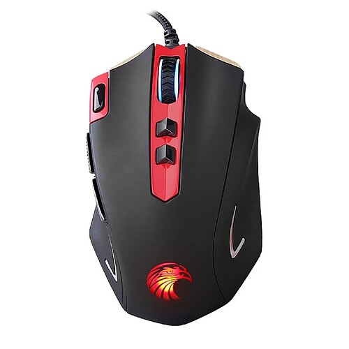 Universal Souris gaming professionnelle câblée 8 boutons 4000 ppp Souris gaming optique couleur LED rétroéclairée DOTA LOL | souris gaming | souris 8 boutons 4000 ppp(Le noir)