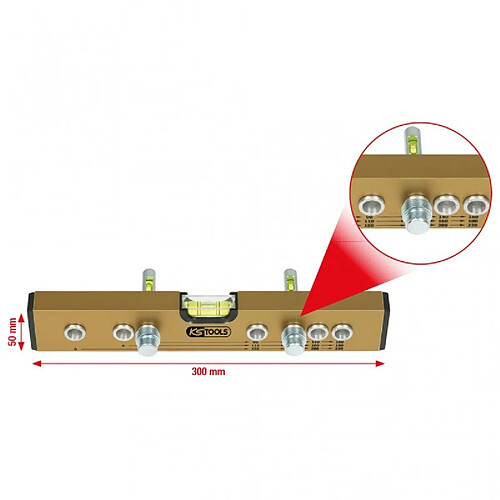 KS TOOLS 204.2000 Niveau à entraxes normalisés en aluminium L.246mm