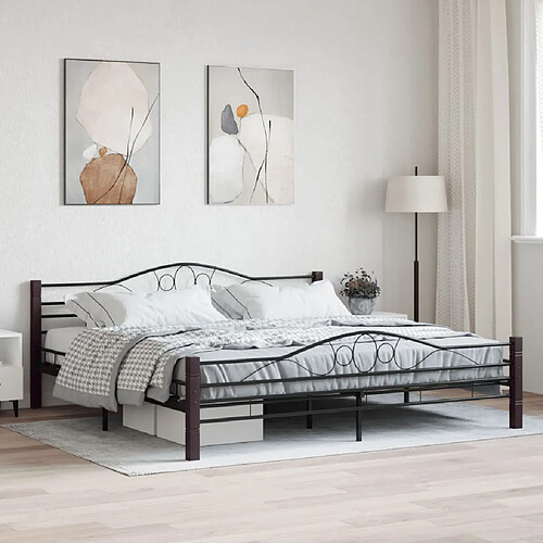 vidaXL Cadre de lit sans matelas noir métal 200x200 cm