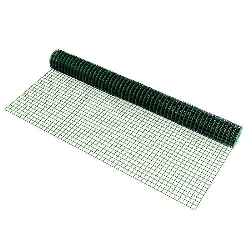 Grillage métallique treillis carré 1 x 5 m vert 1 rouleau [pro.tec]