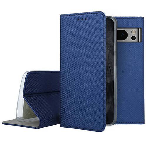 Htdmobiles Housse pour Google Pixel 8 Pro 5G - etui coque pochette portefeuille + verre trempe - BLEU MAGNET