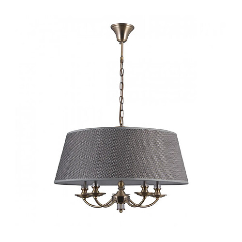 Luminaire Center Suspension classique Zanobi Bronze antique, verre et tissu