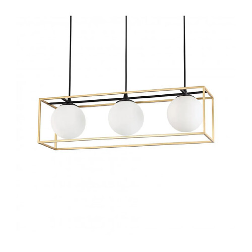 Ideal Lux Suspension Lingotto Métal Laiton antique 3 ampoules 34,5cm