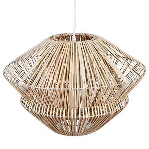 Pegane Suspension en rotin coloris beige - Dim : H30 x D45 cm