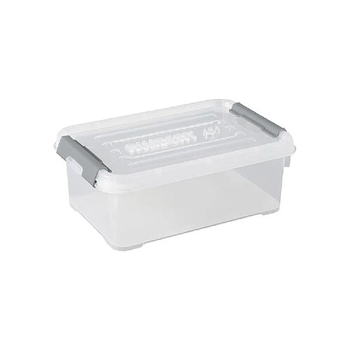 ALLIBERT Boîte de rangement Handy Plus - Clips gris - Couvercle transparent - 4 L