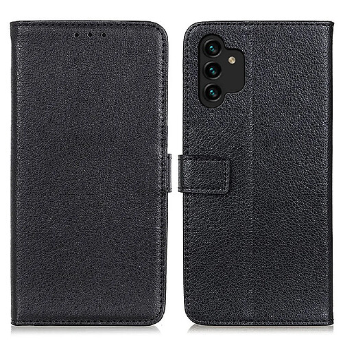 Etui en PU texture litchi, absorption magnétique noir pour Samsung Galaxy A13 4G